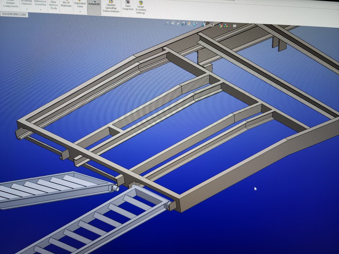 CAD design of trailer frame structure