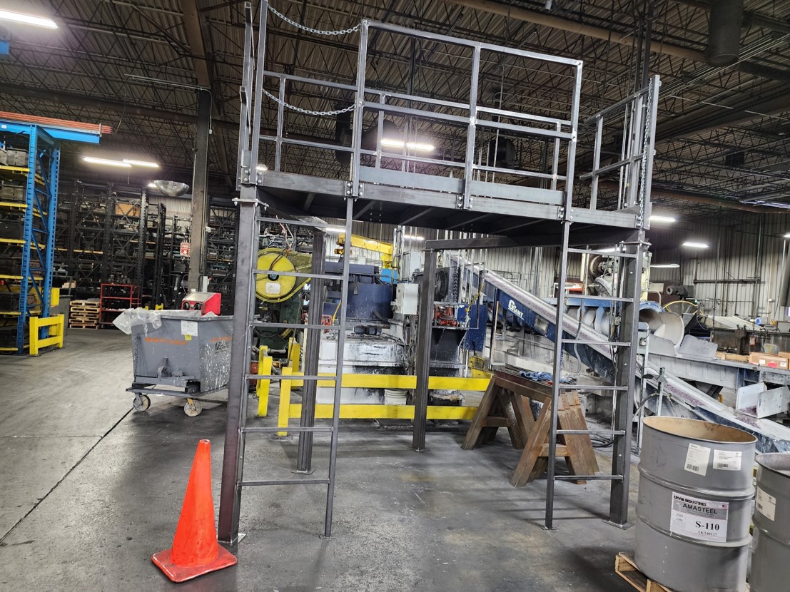 Factory floor with equipment